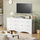 White 58 Inch Contemporary Wooden Dresser Organizer