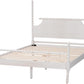 Four-Poster Platform Bed White Queen Spindle Posts-4