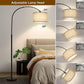 Matte Black Arc Floor Lamp With Adjustable Shade Living Room-2
