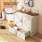 Murphy Bed With Distressed White Storage And Charging