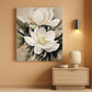 White Flower Canvas Wall Art Ready To Hang 24x32 Inches