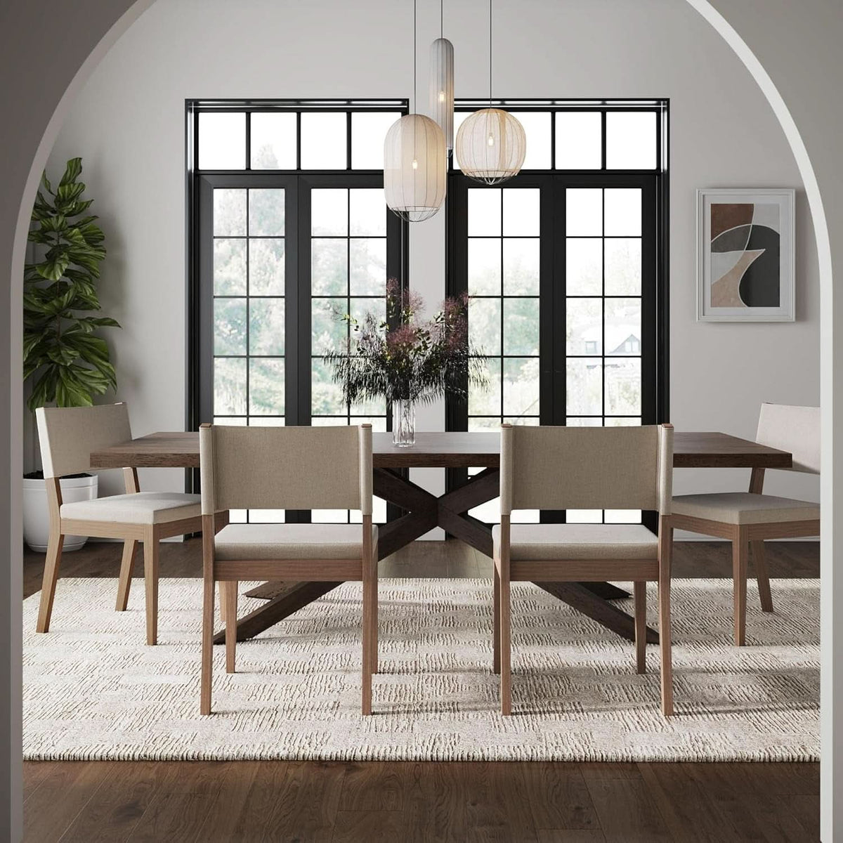 Linus Upholstered Dining Chair With Rubberwood Legs