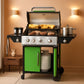 Green Four Burner Propane Stainless Barbecue Grill