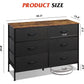 Black Rustic Dresser With TV Stand And Six Drawers