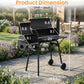Charcoal Grill Featuring Offset Smoker And Thermometer