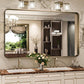 Bronze Bathroom Mirror 55x36 Inch Brushed Bronze Frame-0