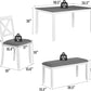 White Slate Grey Solid Wood Contemporary Dining Table Six Seater