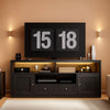 Black 65 Inch High End Contemporary TV Stand LED Lighting
