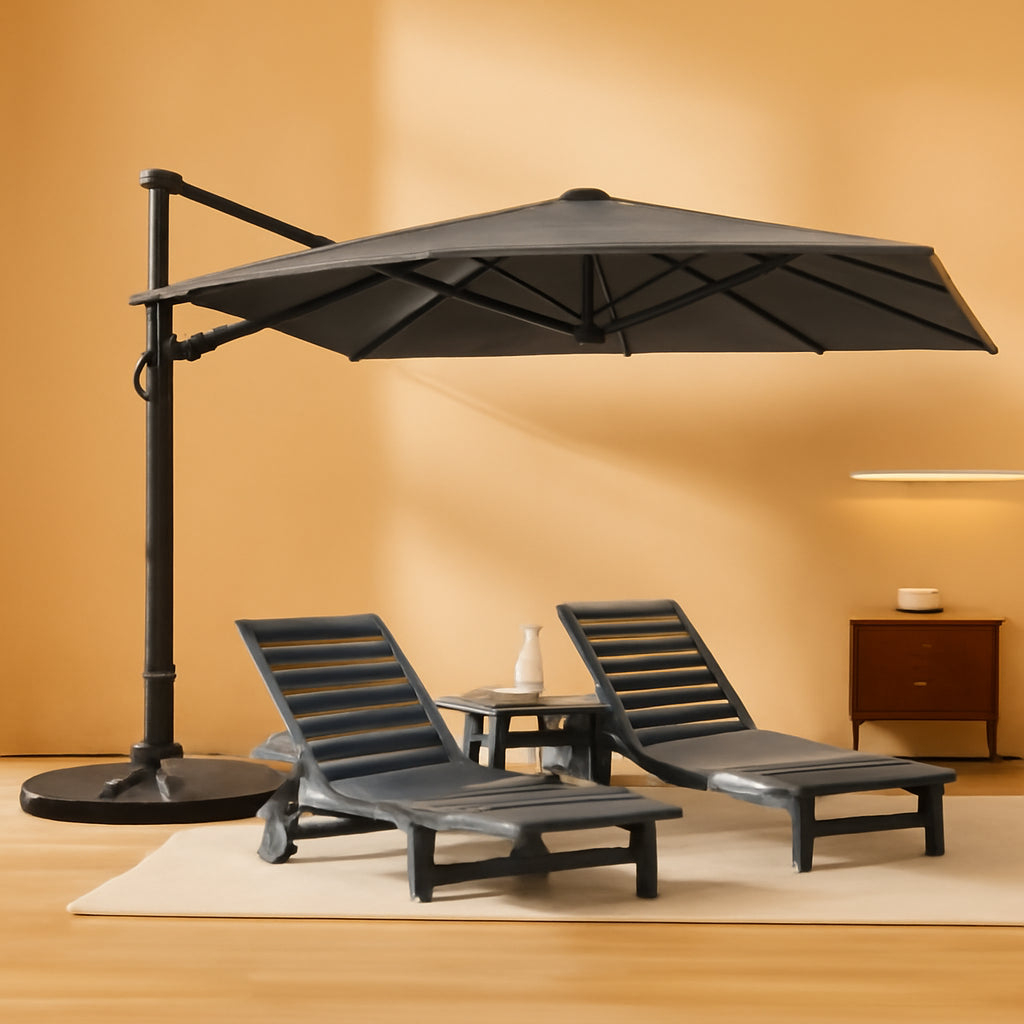 Cantilevered Patio Umbrella 10ft Cream White Offset