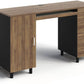 Walnut 53 Inches Workstation Desk Lockable Drawers