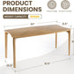 63 Inch Oak Finish Solid Wood Dining Table Contemporary