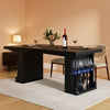 Black Dining Table Storage Integrated LED Lighting-0