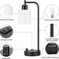 Industrial Black Dimmable Bedside Lamps With USB Ports