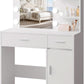 Luxurious White Vanity Desk Featuring Dimmable Mirror