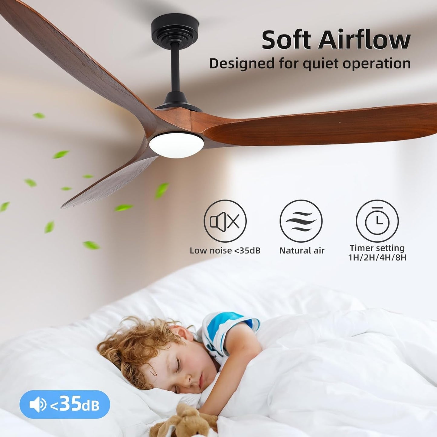 72-inch Walnut Outdoor Ceiling Fan With Lights