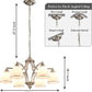 Brushed Nickel 6Light Farmhouse Chandelier Milk Glass-1