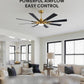 60 Inch Gold Farmhouse Ceiling Fan Integrated Lighting
