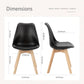 Black PU Leather Mid Century Dining Chairs Solid Wood Legs