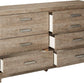 Culverbach Scandinavian Dresser 6 Drawers Weathered Gray