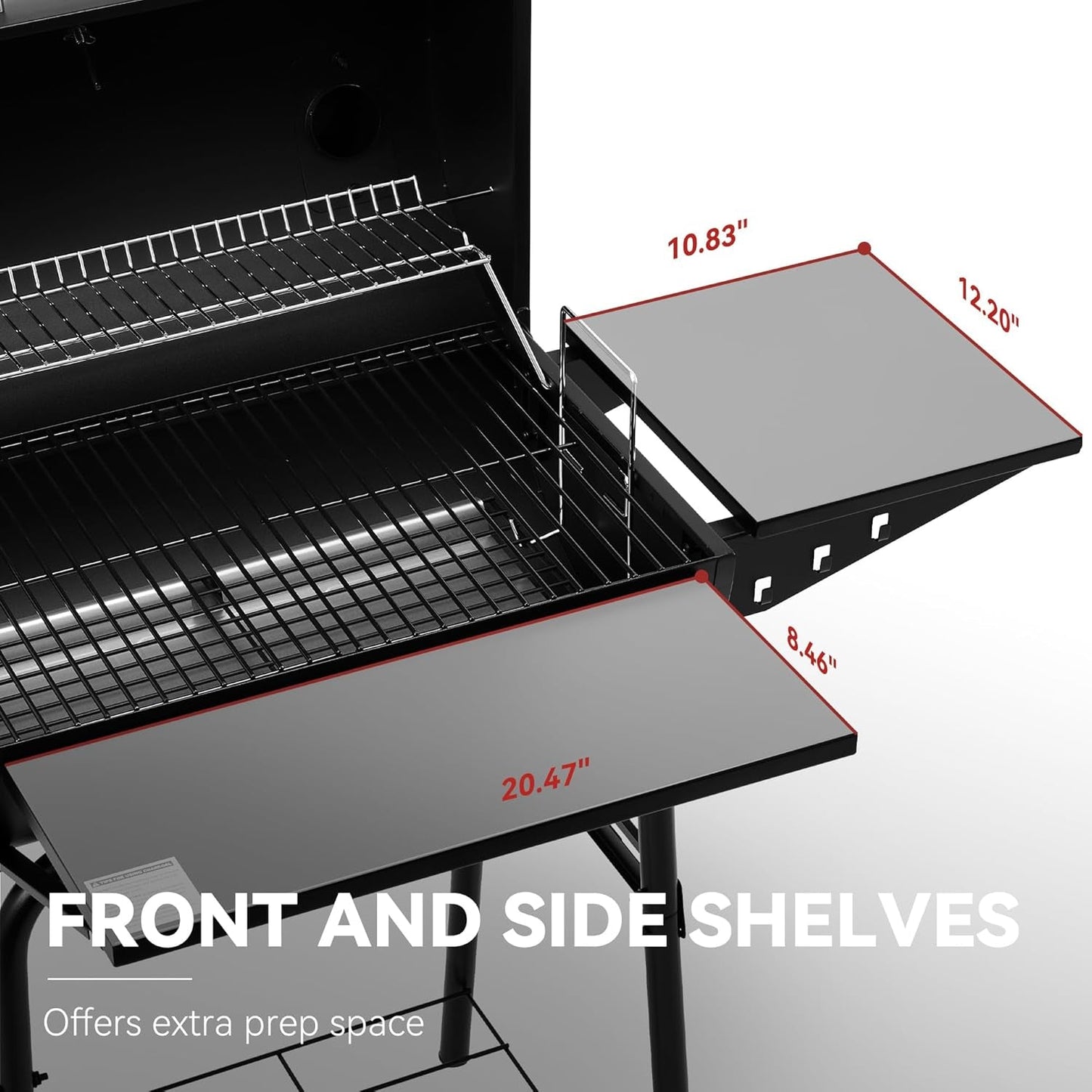 Large Barrel Charcoal Grill With Upgraded Shelving