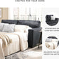 Queen Sleeper Sofa Dark Gray Upholstered ChenilleWeave-4