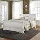 Queen White Louis Philippe Sleigh Bed Frame With Slats