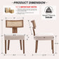 Beige Mid Century Rattan Dining Chairs Upholstered