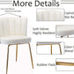 Cream Velvet Upholstered Dining Chairs Goldtone Legs