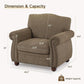 Brown Nailhead Trim Armchair For Living Room Decor
