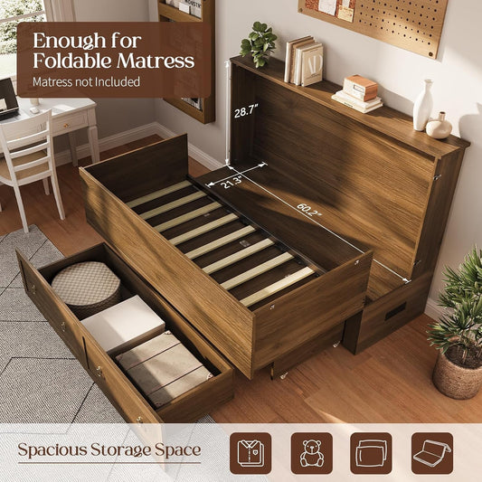 Queen Murphy Platform Bed With Integrated Charging