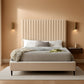 Queen Velvet Upholstered Bed Cream Acrylic Legs Tufting