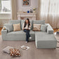 107 Inch Grey Corduroy L Shaped Modular Sleeper Sofa