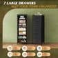 Black Extended Fabric Dresser Vertical Seven Drawers