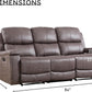 Grey Overstuffed Faux Leather Manual Recliner Sofa