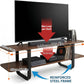 Walnut 65 Inch TV Stand Entertainment Center Living Room