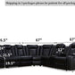 Black Leather Power Recliner Living Room Set With Cup Holders