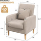 Beige Upholstered Contemporary Accent Chair With Legs