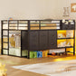 Full Over Twin Bunk Bed Black Security Guardrails Drawers