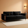 86-Inch Black Velvet Loveseat With Gold Metal Legs For Living Room-0