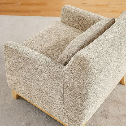 Luxurious Sherpa Oversized Accent Chair Camel Plush