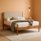 Luxurious Rubberwood Platform Bed Light Walnut King