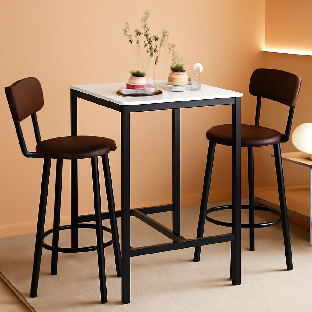 White 24Inch Square Dining Table Set Space Savvy Design