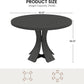 43 Charcoal Circular Dining Table Hardwood Farmhouse