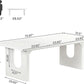 Modern White Dining Table 71 Inch With Wood Pedestal Base