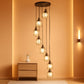 8 Lights Crystal Pendant Light Ceiling Chandelier Black