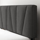 Queen Size Upholstered Bed Frame With Asymmetric Headboard