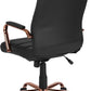Whitney High Back Swivel Desk Chair Black Rose Gold