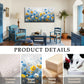 Cerulean Yellow Wildflower Wall Art TwentyByFortyInch Canvas