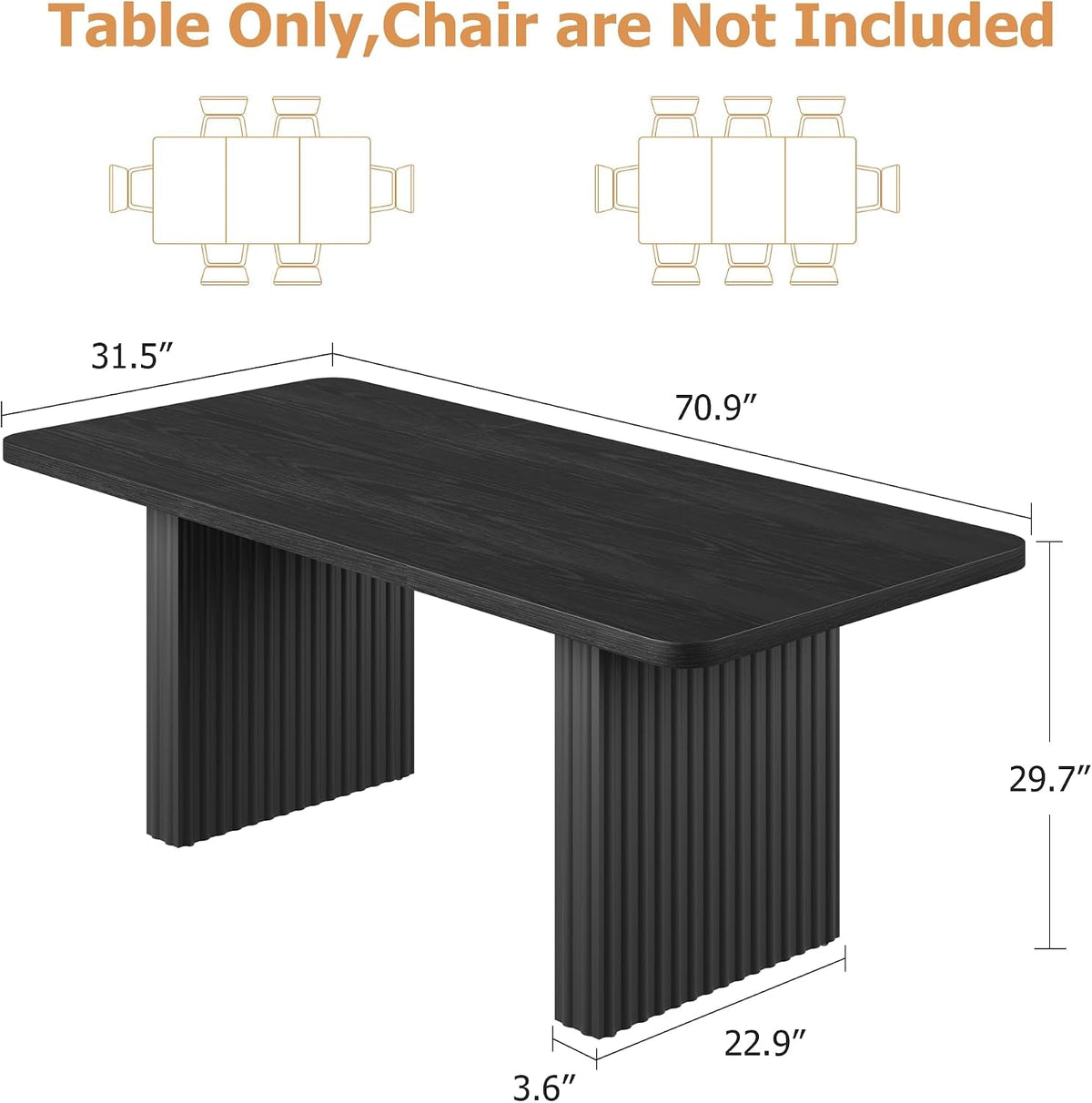 71 Industrial Dining Table Black Metal Platform