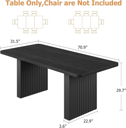 71 Industrial Dining Table Black Metal Platform